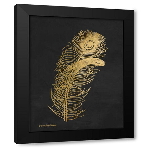 Feather on Black II Black Modern Wood Framed Art Print with Double Matting by Babbitt, Gwendolyn