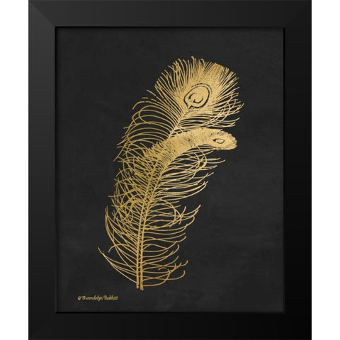 Feather on Black II Black Modern Wood Framed Art Print by Babbitt, Gwendolyn