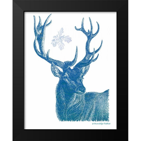 Indigo Deer I Black Modern Wood Framed Art Print by Babbitt, Gwendolyn