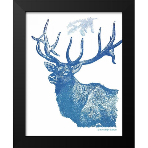 Indigo Deer II Black Modern Wood Framed Art Print by Babbitt, Gwendolyn