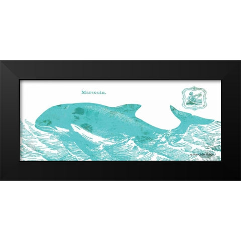 Whale on White II Black Modern Wood Framed Art Print by Babbitt, Gwendolyn