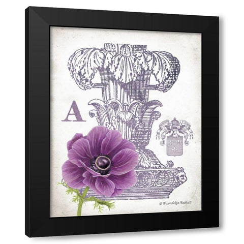 Column and Flower A Black Modern Wood Framed Art Print with Double Matting by Babbitt, Gwendolyn