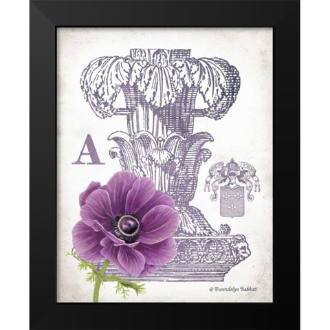 Column and Flower A Black Modern Wood Framed Art Print by Babbitt, Gwendolyn
