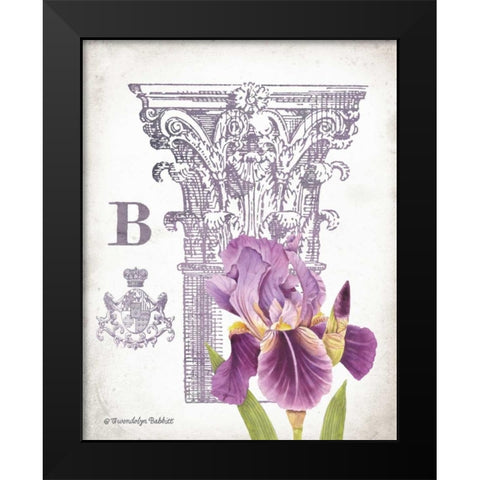 Column and Flower B Black Modern Wood Framed Art Print by Babbitt, Gwendolyn