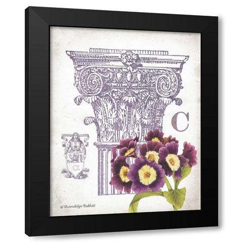 Column and Flower C Black Modern Wood Framed Art Print with Double Matting by Babbitt, Gwendolyn