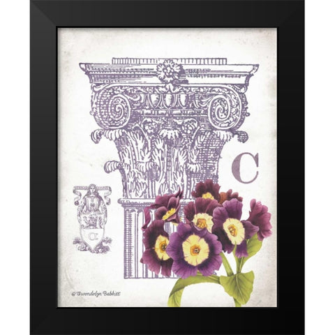 Column and Flower C Black Modern Wood Framed Art Print by Babbitt, Gwendolyn