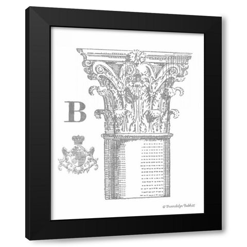 Gray Column B Black Modern Wood Framed Art Print with Double Matting by Babbitt, Gwendolyn
