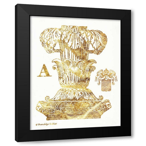 Gold Column A Black Modern Wood Framed Art Print with Double Matting by Babbitt, Gwendolyn