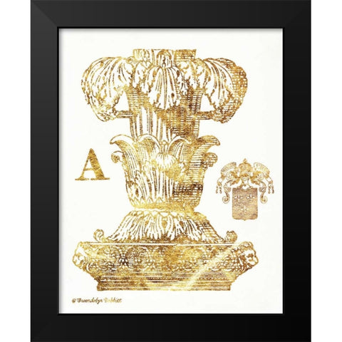 Gold Column A Black Modern Wood Framed Art Print by Babbitt, Gwendolyn