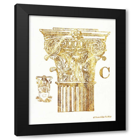 Gold Column C Black Modern Wood Framed Art Print with Double Matting by Babbitt, Gwendolyn