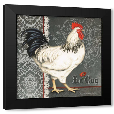 French Rooster I Black Modern Wood Framed Art Print with Double Matting by Babbitt, Gwendolyn