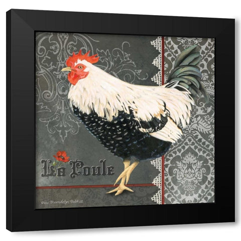 French Rooster II Black Modern Wood Framed Art Print with Double Matting by Babbitt, Gwendolyn