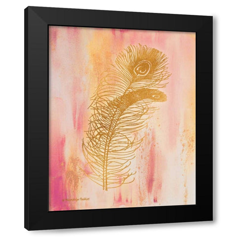 Gold on Pink I Black Modern Wood Framed Art Print with Double Matting by Babbitt, Gwendolyn