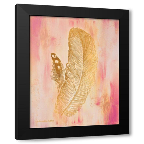 Gold on Pink II Black Modern Wood Framed Art Print with Double Matting by Babbitt, Gwendolyn