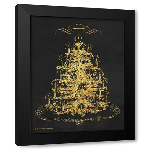 Gold Tree II Black Modern Wood Framed Art Print with Double Matting by Babbitt, Gwendolyn