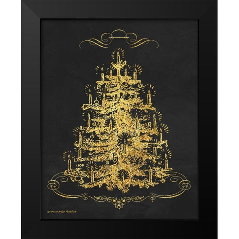 Gold Tree II Black Modern Wood Framed Art Print by Babbitt, Gwendolyn