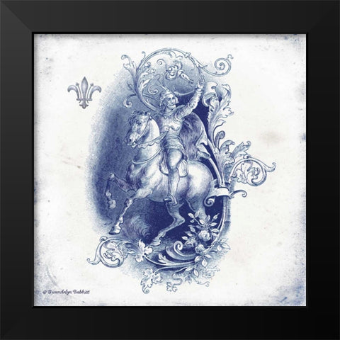 Horse and Man Indigo Black Modern Wood Framed Art Print by Babbitt, Gwendolyn