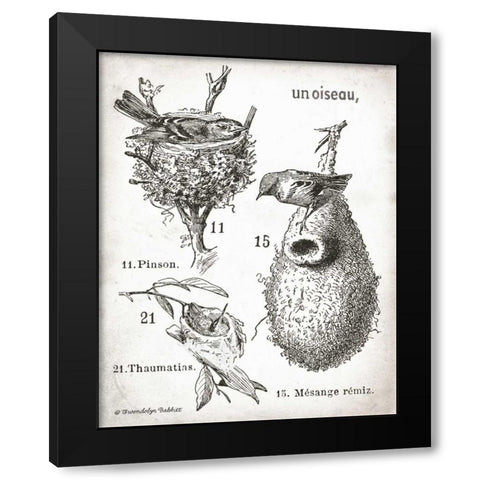 French Birdnests Black Modern Wood Framed Art Print by Babbitt, Gwendolyn