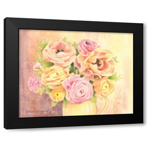 Rose Bouquet Black Modern Wood Framed Art Print with Double Matting by Babbitt, Gwendolyn