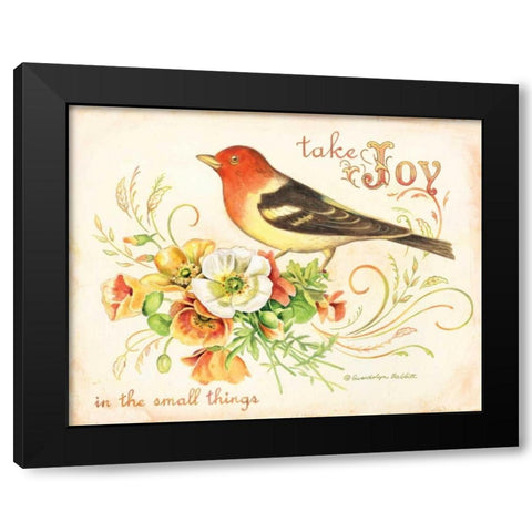Bird Joy Black Modern Wood Framed Art Print with Double Matting by Babbitt, Gwendolyn