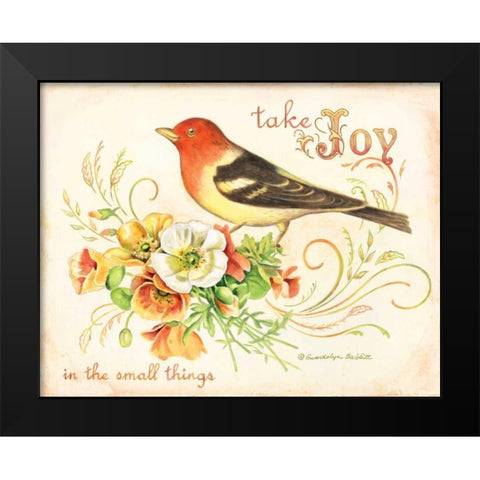 Bird Joy Black Modern Wood Framed Art Print by Babbitt, Gwendolyn