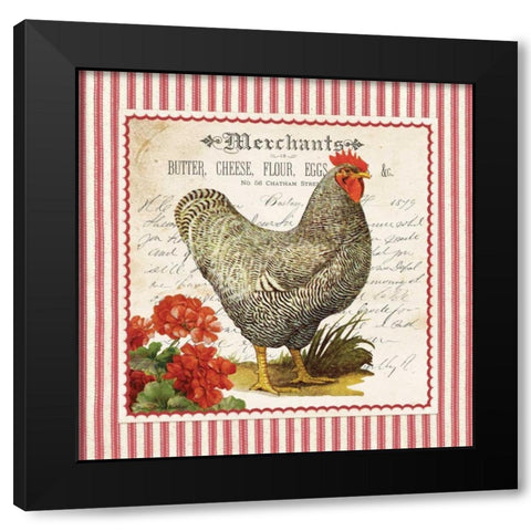 French Rooster Black Modern Wood Framed Art Print with Double Matting by Babbitt, Gwendolyn