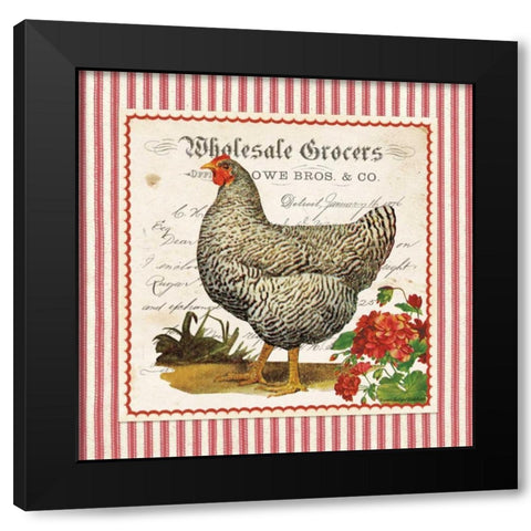 French Hen Black Modern Wood Framed Art Print with Double Matting by Babbitt, Gwendolyn