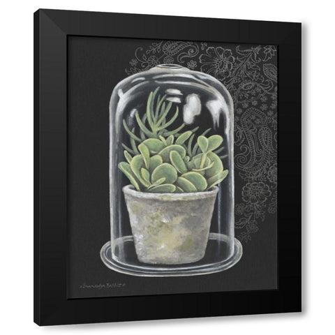 Succulent in Cloche I Black Modern Wood Framed Art Print by Babbitt, Gwendolyn
