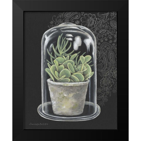 Succulent in Cloche I Black Modern Wood Framed Art Print by Babbitt, Gwendolyn
