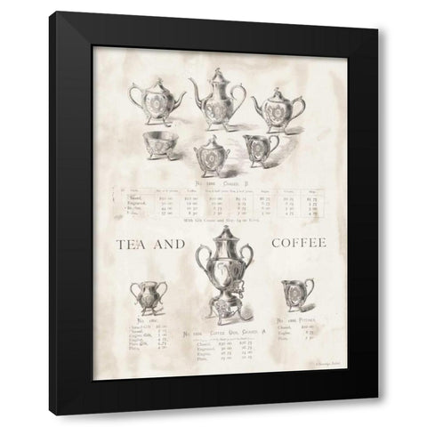 Tea and Coffee Black Modern Wood Framed Art Print by Babbitt, Gwendolyn