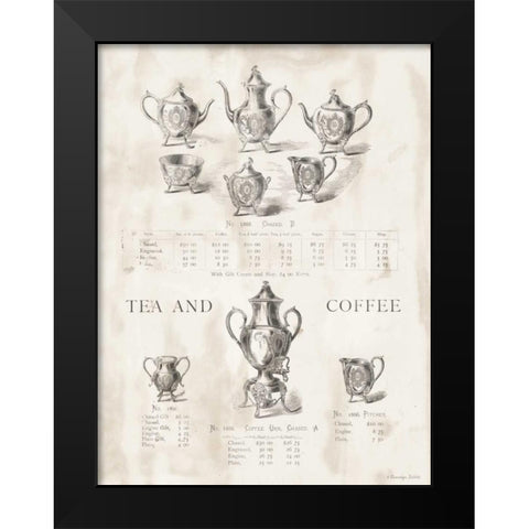 Tea and Coffee Black Modern Wood Framed Art Print by Babbitt, Gwendolyn