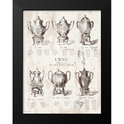 Urns Black Modern Wood Framed Art Print by Babbitt, Gwendolyn