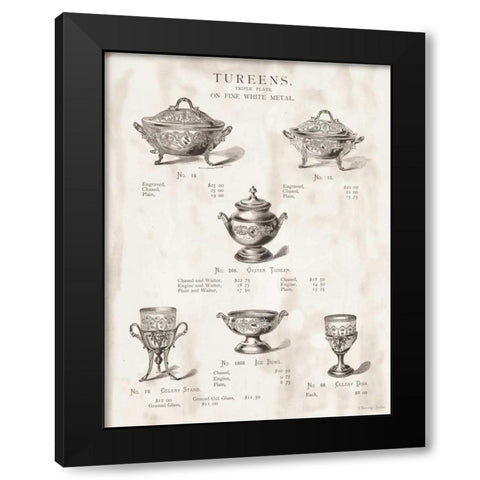 Tureens Black Modern Wood Framed Art Print with Double Matting by Babbitt, Gwendolyn