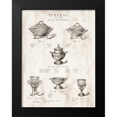 Tureens Black Modern Wood Framed Art Print by Babbitt, Gwendolyn