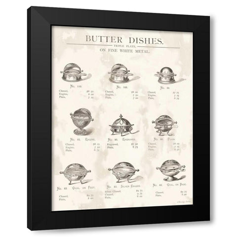 Butter Dishes Black Modern Wood Framed Art Print by Babbitt, Gwendolyn