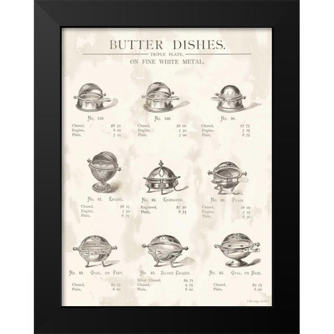Butter Dishes Black Modern Wood Framed Art Print by Babbitt, Gwendolyn