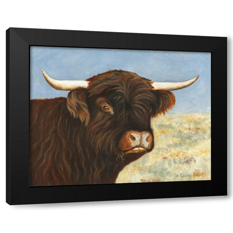 Highland Cow Black Modern Wood Framed Art Print with Double Matting by Babbitt, Gwendolyn