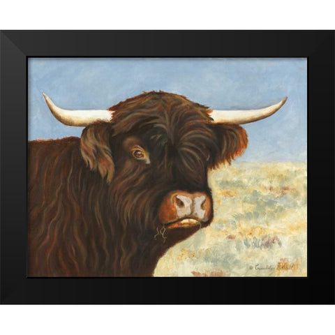 Highland Cow Black Modern Wood Framed Art Print by Babbitt, Gwendolyn