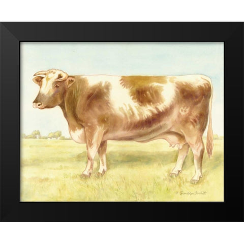 Cow Black Modern Wood Framed Art Print by Babbitt, Gwendolyn