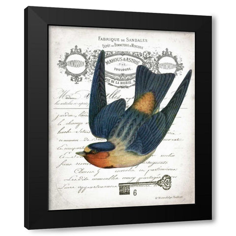French Swallow I Black Modern Wood Framed Art Print with Double Matting by Babbitt, Gwendolyn