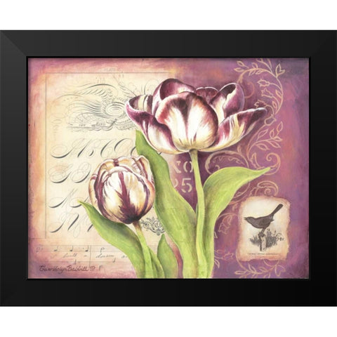 Tulip Collage I Black Modern Wood Framed Art Print by Babbitt, Gwendolyn