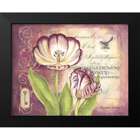 Tulip Collage II Black Modern Wood Framed Art Print by Babbitt, Gwendolyn