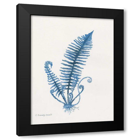 Indigo Fern IV Black Modern Wood Framed Art Print with Double Matting by Babbitt, Gwendolyn