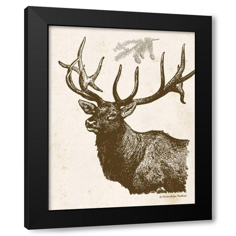 Neutral Deer II Black Modern Wood Framed Art Print with Double Matting by Babbitt, Gwendolyn