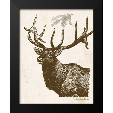 Neutral Deer II Black Modern Wood Framed Art Print by Babbitt, Gwendolyn