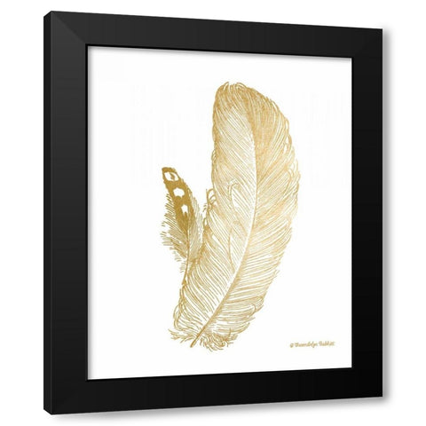 Feather on White I Black Modern Wood Framed Art Print with Double Matting by Babbitt, Gwendolyn