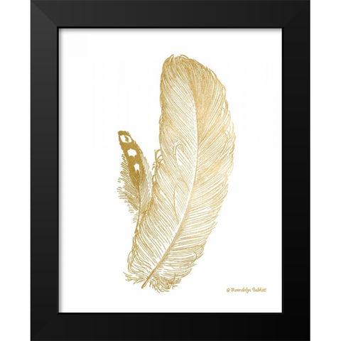 Feather on White I Black Modern Wood Framed Art Print by Babbitt, Gwendolyn