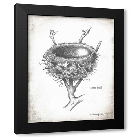 French Bird Nest II Black Modern Wood Framed Art Print with Double Matting by Babbitt, Gwendolyn