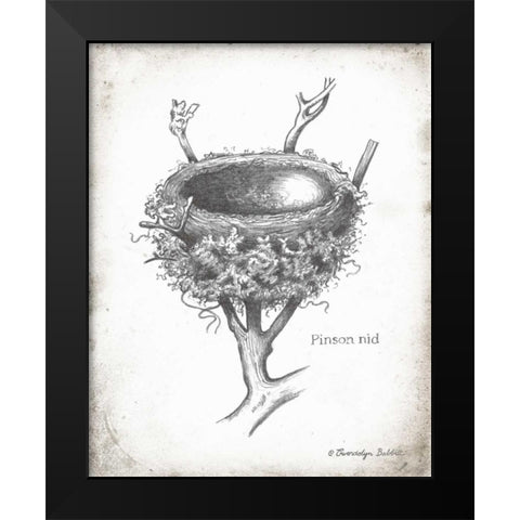 French Bird Nest II Black Modern Wood Framed Art Print by Babbitt, Gwendolyn