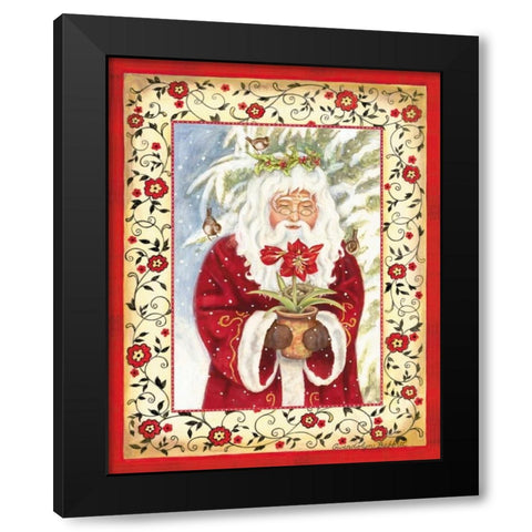 Father Christmas Black Modern Wood Framed Art Print by Babbitt, Gwendolyn